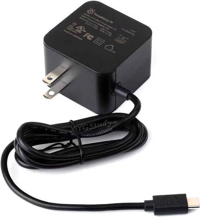 Alt view image 4 of 7 - Official 27W USB-C Power Supply for Raspberry Pi 5, 5.1V/5A, 9V/3A, 12V/2.25A, 15V/1.8A, Black US