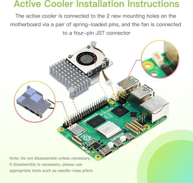 Alt view image 5 of 7 - Raspberry Pi 5 RAM 4GB Basic kit with Case and Active Cooler