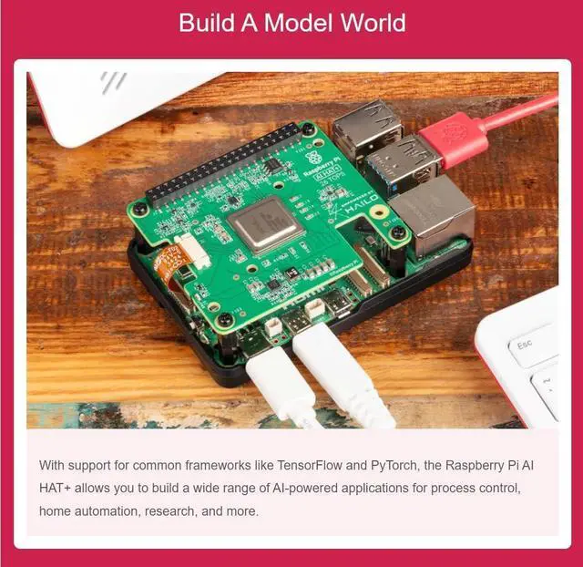Alt view image 5 of 7 - Official Raspbery Pi AI HAT+, Build-in 13 Tops Hailo-8 AI Accelerator to Quickly Build A Wide Range of AI-Powered Applications, High-Performance AI HAT Suitable for Raspbery Pi 5 (RPi AI HAT+ (13T))
