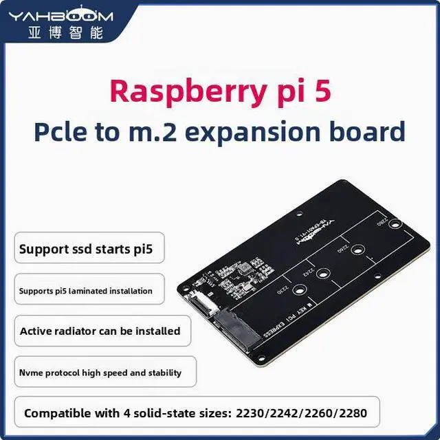 Alt view image 3 of 5 - Raspberry Pi 5 development board PCIe M.2 SSD package with 256GB M.2 hard drive