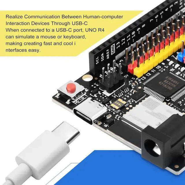 Alt view image 6 of 7 - UNO R4 Minima WiFi Development Board for Arduino, USB-C ESP32-S3-MINI Programming Learning Controller Core Board, 12x8 LEDs 14 Digital 1/0 pins Support PWM, CAN, DAC (12 bit), OP AMP, SWD Connector