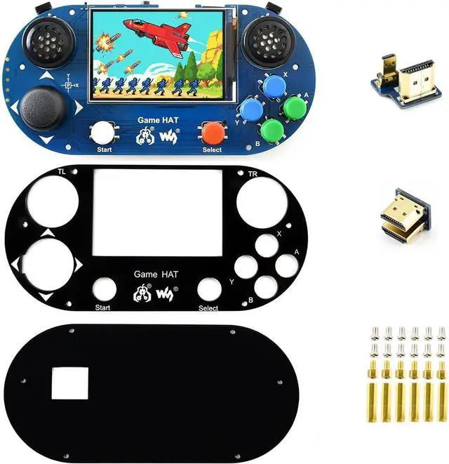 Alt view image 2 of 7 - Game HAT, Compatible with Raspberry Pi 4B/3B/3B+/Zero/Zero W/Zero WH, Retro Gaming Console wth 3.5inch IPS Screen, Joystick, and Buttons, 480×320, Onboard Speaker and Earphone Jack