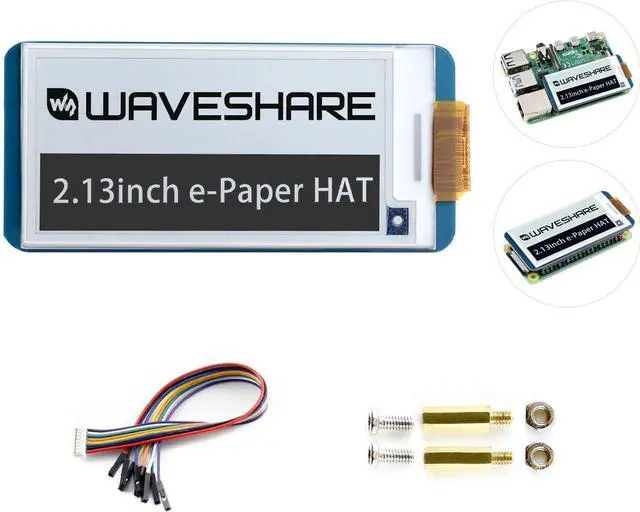 Main image of waveshare 2.13inch E-Ink Display HAT V4 Version Compatible with Raspberry Pi Raspberry Pi 5/4B/3B/Zero/Zero W/Zero 2W/Pico/Pico W/Pico WH, 250x122 Resolution SPI Interface Supports Partial Refresh