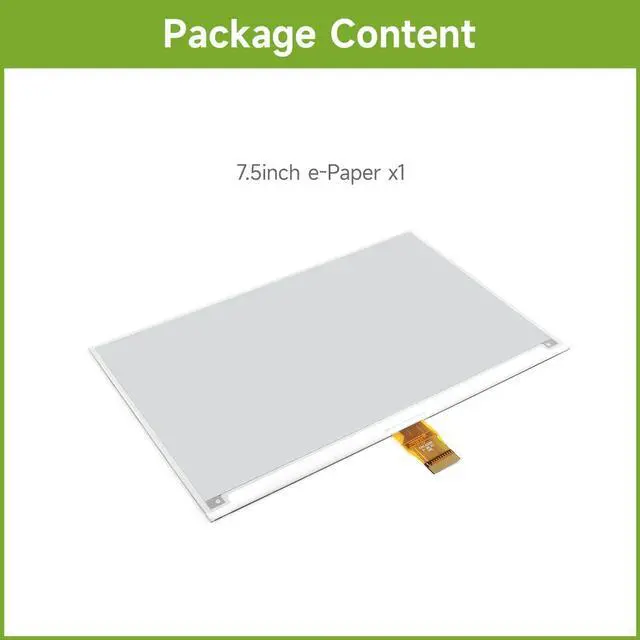 Alt view image 2 of 7 - waveshare 7.5inch E-Ink Raw Display Compatible with Raspberry Pi 5/4B/3B/Zero/Zero W/Zero 2W/Pico/Pico W/Pico WH 800×480 Resolution with SPI Interface Without PCB