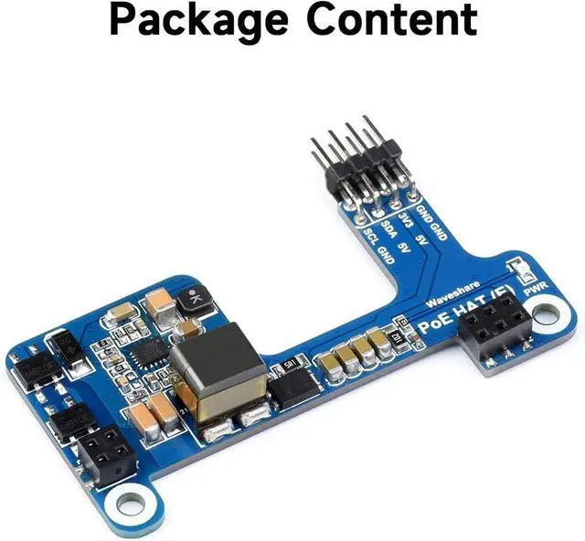 Alt view image 2 of 7 - Waveshare PoE HAT (E) Compatible with Raspberry Pi 3B+/4B 802.3af-Compliant, Fully Isolated Switched-Mode Power Supply (SMPS)