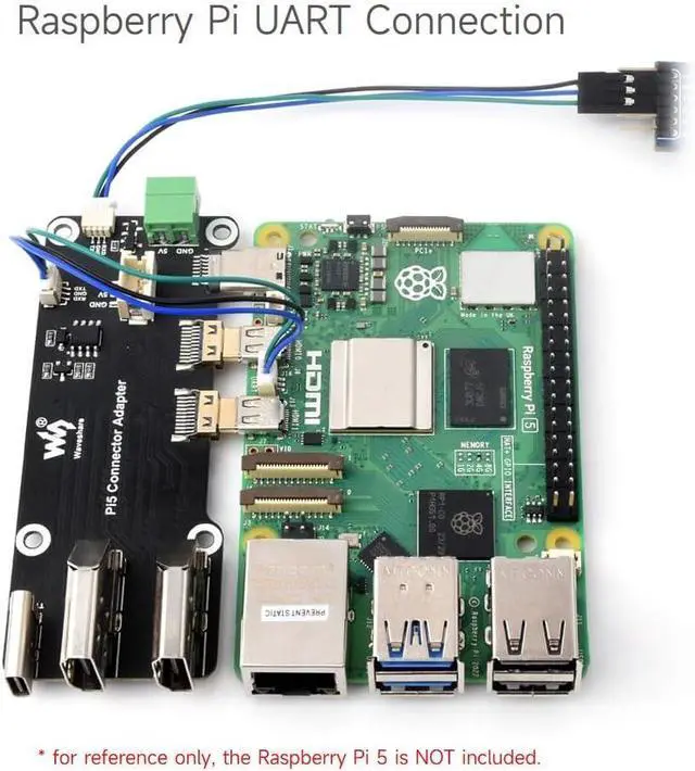 Alt view image 3 of 7 - Waveshare Micro HDMI to HDMI Multifunctional Adapter, Compatible with Raspberry Pi 5/4B, Dual 4K Outputs, Power Via Type-C Port or Screw Terminal