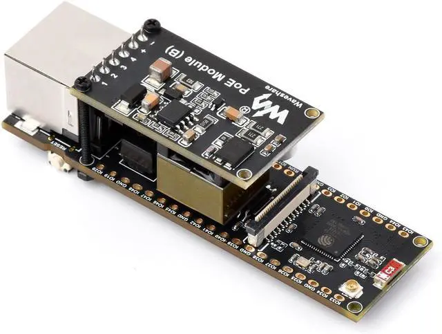 Main image of Waveshare ESP32-S3 ETH Development Board, 10/100Mbps RJ45 Ethernet Port, Wi-Fi & BT Support, 240MHz Dual Core Processor, Onboard Type-C Port and TF Card Slot, PoE Module