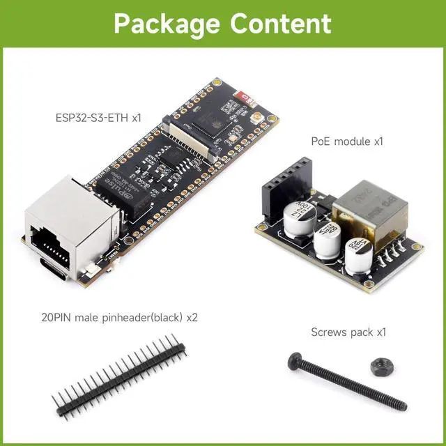 Alt view image 2 of 7 - Waveshare ESP32-S3 ETH Development Board, 10/100Mbps RJ45 Ethernet Port, Wi-Fi & BT Support, 240MHz Dual Core Processor, Onboard Type-C Port and TF Card Slot, PoE Module