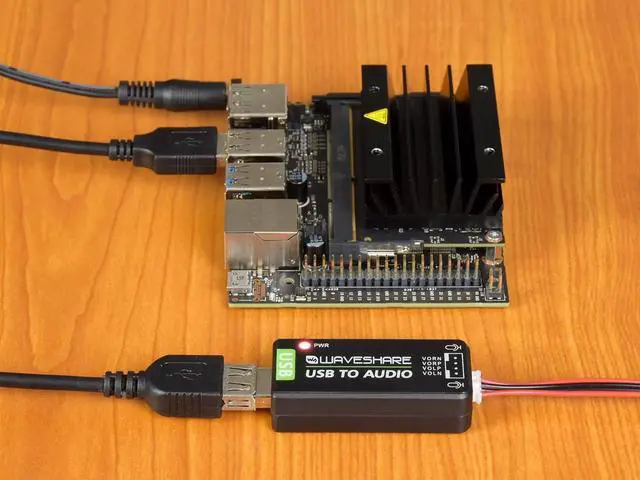 Alt view image 7 of 7 - Waveshare USB Sound Card for Raspberry Pi/Jetson Nano USB Audio Module External Audio Converter Recording and Playback Support Stereo Codec Onboard Microphone and Speaker Header No Driver Required