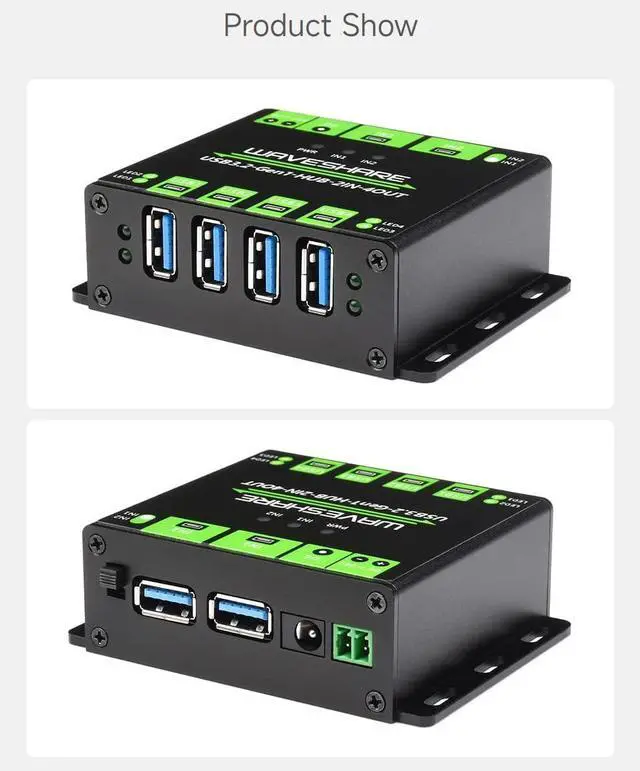 Alt view image 6 of 7 - Waveshare Industrial Grade USB HUB, Extending 4X USB 3.2 Ports, Switchable Dual Hosts, Multi Protections