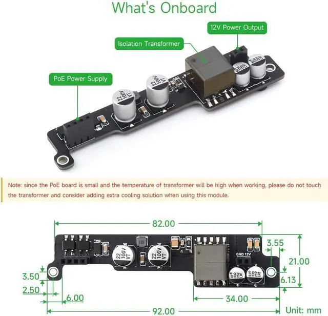 Alt view image 6 of 6 - Waveshare PoE Expansion Board for NV Jetson Orin Nano/NX, Mini Body, More Space Saving