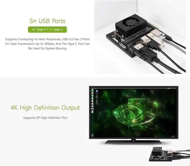 Alt view image 4 of 7 - Waveshare Jetson Orin Nano/NX AI Development Board, Based On Jetson Orin Nano and Jetson Orin NX Module, Compatible with N-VIDIA Jetson Orin Super Carrier Board