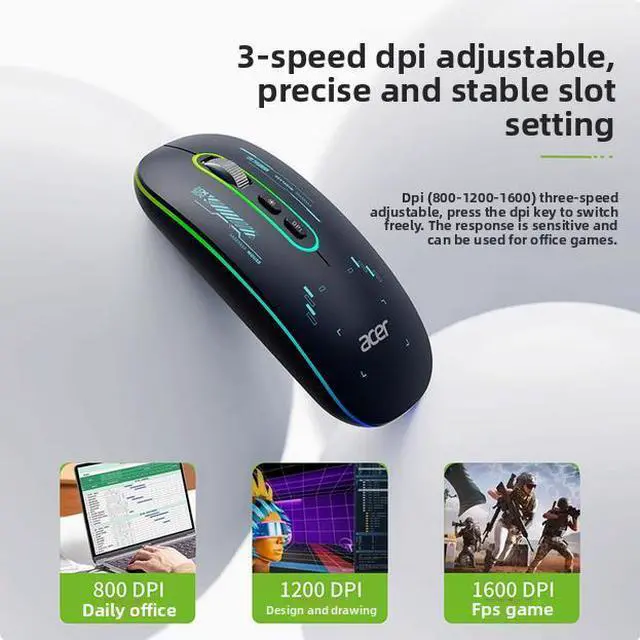 Alt view image 3 of 5 - wireless mouse, Bluetooth, silent for notebook computer, office use, dual-mode iPad tablet, Apple charging