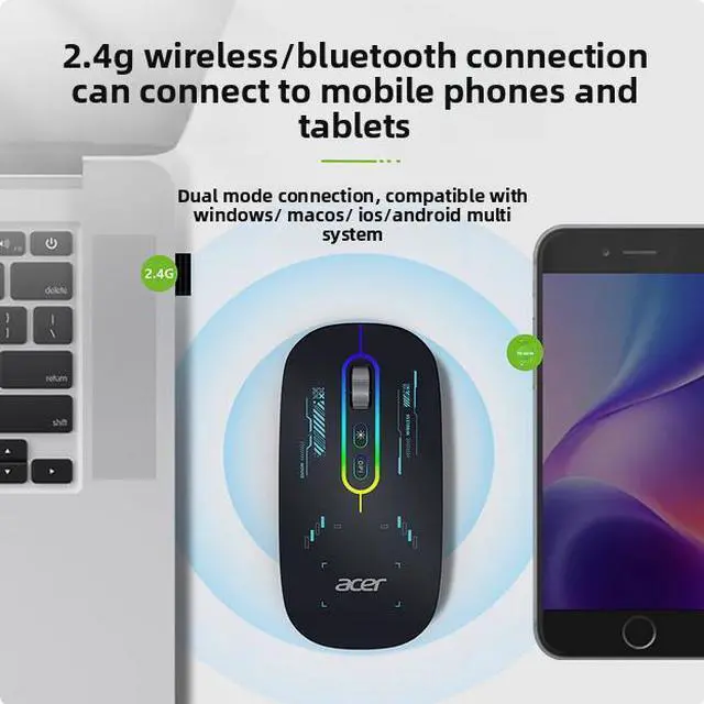 Alt view image 4 of 5 - wireless mouse, Bluetooth, silent for notebook computer, office use, dual-mode iPad tablet, Apple charging