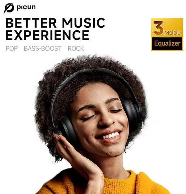 Alt view image 2 of 7 - PICUN Headset Bluetooth headphones with touch control for low-latency gaming and wireless music