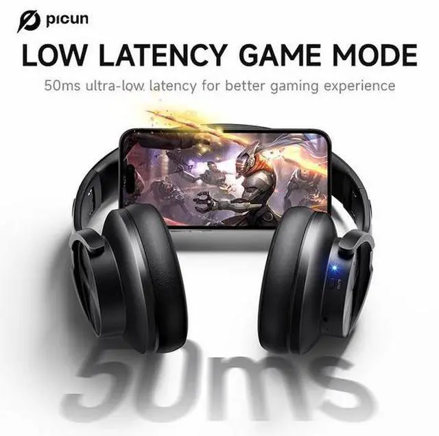 Alt view image 4 of 7 - PICUN Headset Bluetooth headphones with touch control for low-latency gaming and wireless music