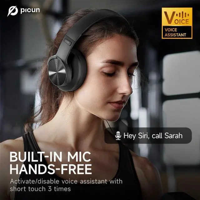Alt view image 7 of 7 - PICUN Headset Bluetooth headphones with touch control for low-latency gaming and wireless music