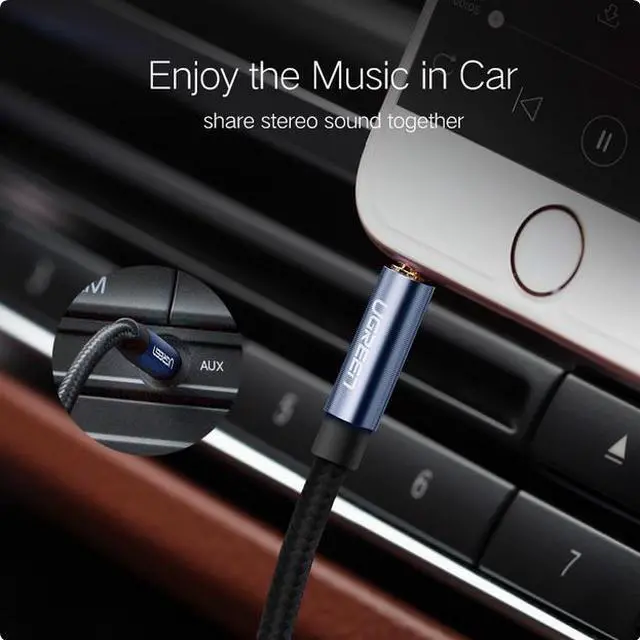 Alt view image 4 of 6 - Ugreen 3.5mm Jack Audio Cable Gold Plated 3.5 mm Male to 3.5mm Male Aux Cable for iPhone Car Headphone Speaker Auxiliary Cable 1.5M