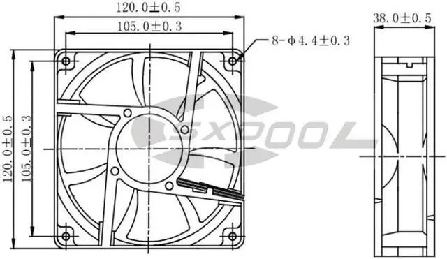Alt view image 4 of 4 - 9WF1224H1D03 SanAce 120WF DC24V 0.32A For Sanyo Fanuc Waterproof Fan Processor Cooler Cooling Fan A90L-0001-050