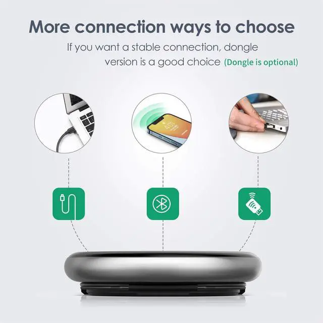 Alt view image 3 of 7 - Yealink Bluetooth Speakerphone Conference Microphone Teams Certified CP700 USB Full Duplex Noise Reduction Algorithm Home Office 360° Voice Pickup (Package Without dongle)