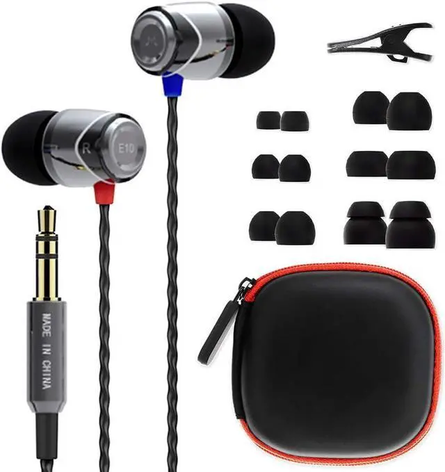 Alt view image 7 of 7 - SoundMAGIC E10 Wired Earphones No Microphone HiFi Stereo Earbuds Noise Isolating in Ear Headphones Powerful Bass Tangle Free Cord Gunmetal