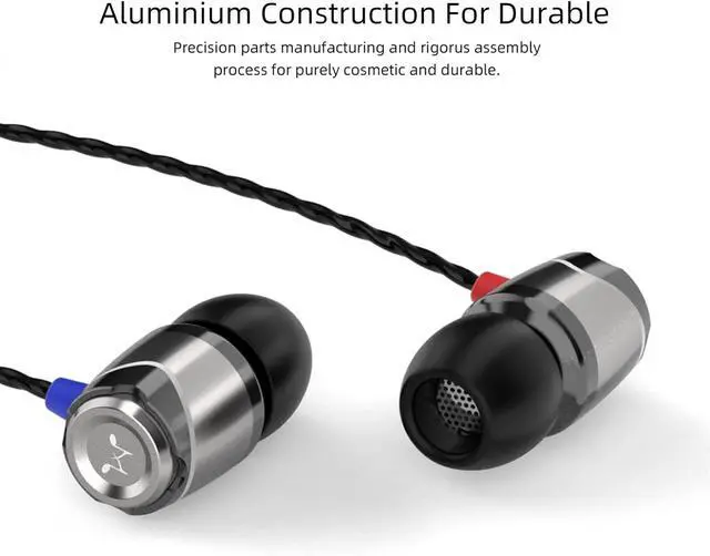Alt view image 4 of 7 - SoundMAGIC E10 Wired Earphones No Microphone HiFi Stereo Earbuds Noise Isolating in Ear Headphones Powerful Bass Tangle Free Cord Gunmetal