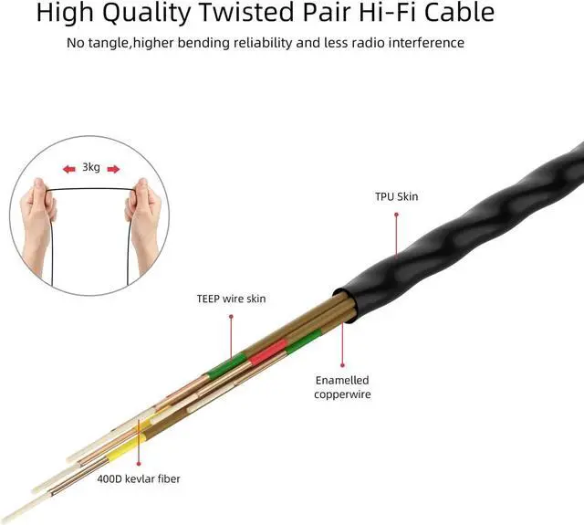 Alt view image 5 of 7 - SoundMAGIC E10C Wired Earbuds with Microphone HiFi Stereo Earphones Noise Isolating in Ear Headphones Powerful Bass Tangle Free Cord Gunmetal