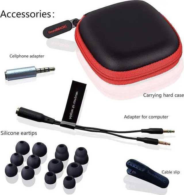 Alt view image 2 of 6 - SoundMAGIC E80C Wired Earbuds with Microphone HiFi Stereo Earphones Noise Isolating in Ear Headphones Comfortable Fit Super Bass for Audiophile Gunmetal