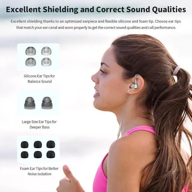 Alt view image 6 of 6 - SoundMAGIC E90C Wired Earbuds with Microphone - Coaxial Dual Driver in Ear Monitor Earphones HiFi Stereo Over-Ear Hooks IEM Headphones with Detachable Cable for Musician
