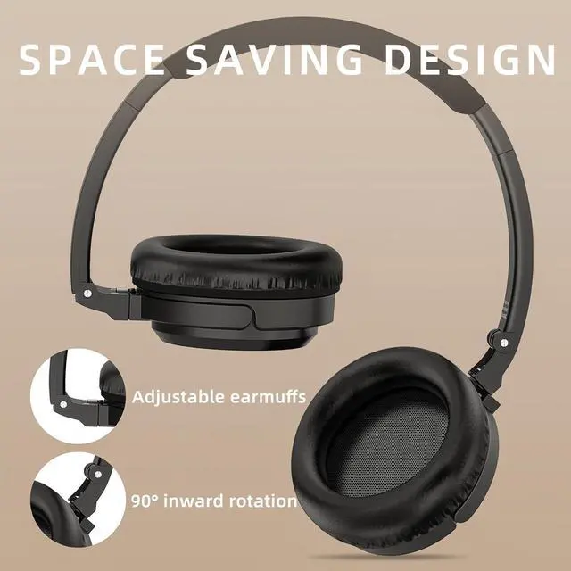 Alt view image 4 of 7 - SoundMAGIC P23BT Portable On Ear Bluetooth Headphones CVC Noise Canceling Microphone HiFi Sound Stable Wireless Signal Connection Long Playtime with Detachable Cable for Game Black