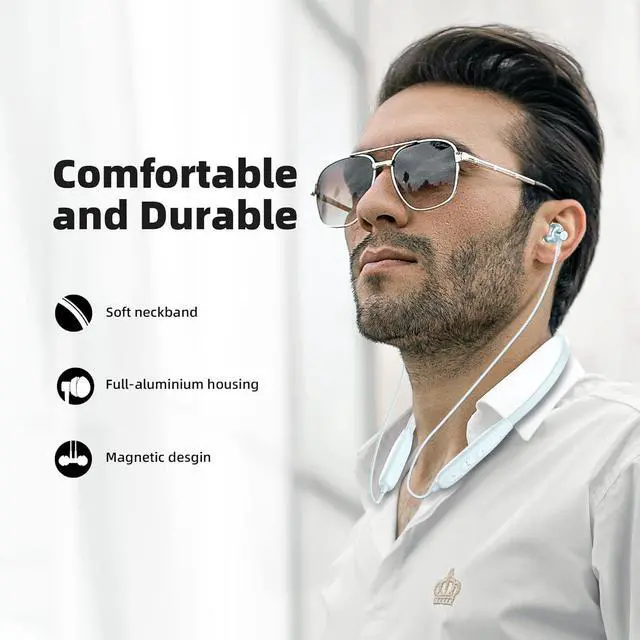 Alt view image 6 of 6 - SoundMAGIC S20BT Neckband Bluetooth Headphones Wireless Earphones HiFi Stereo in Ear Headset with Microphone Lightweight Sports Earbuds Long Playtime Stable Connection