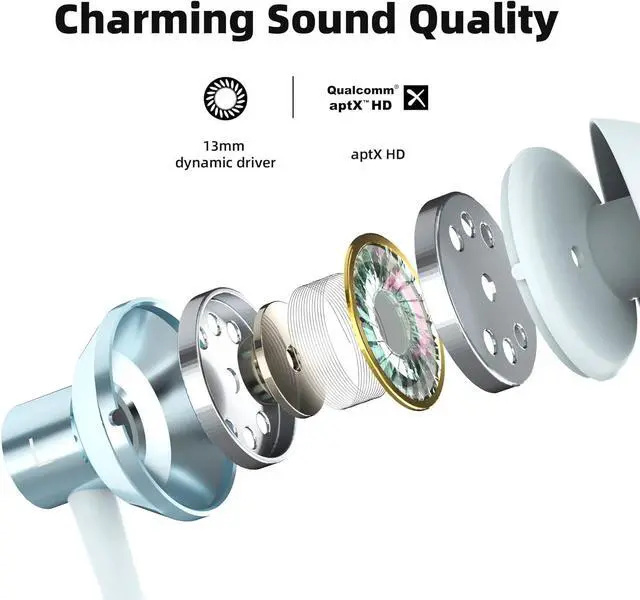 Alt view image 3 of 6 - SoundMAGIC S20BT Neckband Bluetooth Headphones Wireless Earphones HiFi Stereo in Ear Headset with Microphone Lightweight Sports Earbuds Long Playtime Stable Connection