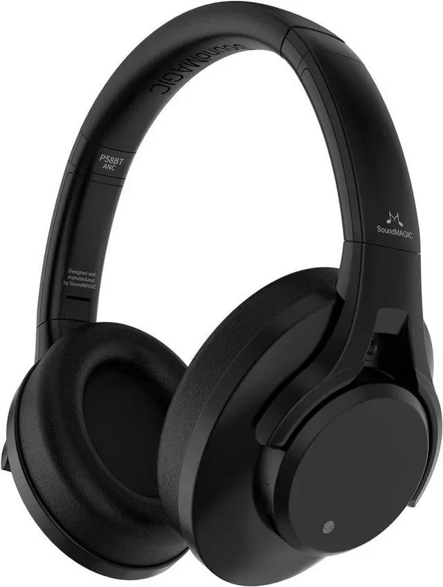 Main image of SoundMAGIC P58BT ANC Over Ear Active Hibrid Noise Cancelling Bluetooth Headphones, Black