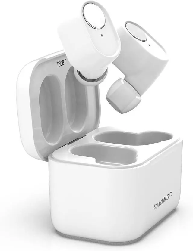 Main image of SoundMAGIC T60BT True Wireless Earphones in Ear Bluetooth Headphones with Microphone HiFi Stereo Sports Earbuds Waterproof White