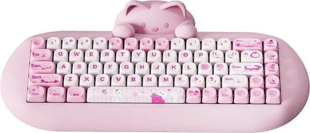 Main image of YUNZII C68 Wireless Mechanical Keyboard,65% Layout,Hot Swap,Triple Mode BT5.0/2.4G/Wired, RGB Backlit NKRO,Cute Cat Silicone Ergonomic Design for Win/Mac(Pink, Cocoa Cream V2 Switch)