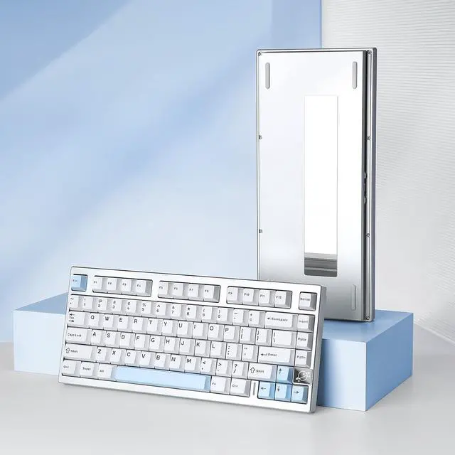 Alt view image 7 of 7 - YUNZII AL75 PRO 75% Wireless Mechanical Gaming Keyboard,Full Aluminum CNC,BT/2.4G/Wired,PBT Keycaps,Gasket Mounted Hot Swap,Custom RGB Backlight, Programmable for Mac/Win (Silver, Cocoa Cream V2)