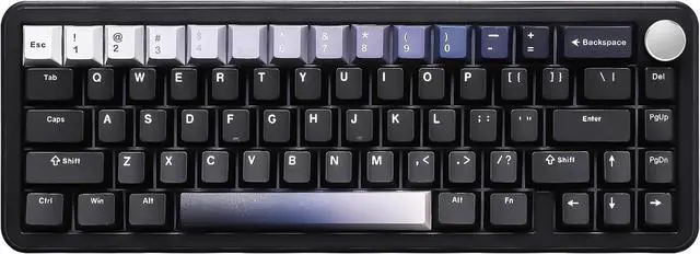Main image of YUNZII B68 Wireless Mechanical Keyboard,Tri-Mode BT5.0/2.4GHz/USB-C,Cute PBT Keycaps,Hot Swappable Creamy Typing Gasket Mounted,RGB Backlit NKRO for Win/Mac (Black, Milk V2 Switch)