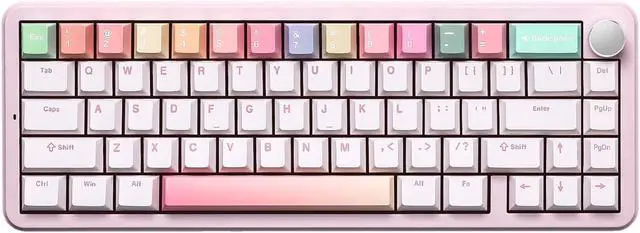 Main image of YUNZII B68 Wireless Mechanical Keyboard,Tri-Mode BT5.0/2.4GHz/USB-C,Cute PBT Keycaps,Hot Swappable Creamy Typing Gasket Mounted,RGB Backlit NKRO for Win/Mac (Pink, Milk V2 Switch)