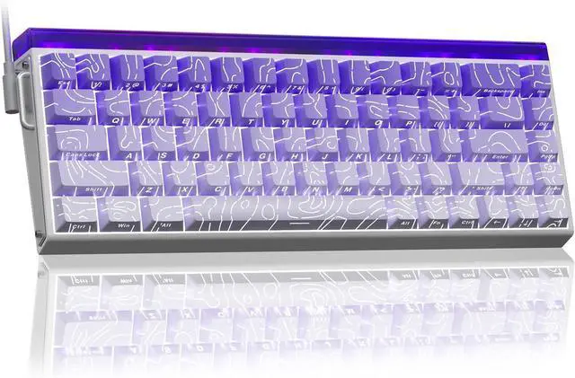 Main image of AULA HERO 68 HE 60% Gaming Keyboard Wired, Hall Effect Magnetic Switch Keyboard with Adjustable Actuation, Rapid Trigger Mode, 8K Hz Polling Rate, 0.125ms Latency,Side Printed PBT Keycaps, Purple