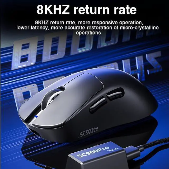 Alt view image 4 of 7 - AULA SC900 Max Wireless Gaming Mouse, 30000 DPI, 750IPS, PAW3950 Sensor, 62g Lightweight Mouse, Tri-Mode 2.4Ghz/Type-C/BT5.0, Dual 8KHz Polling Rate with Rechargeable Mouse for PC/Mac/Linux(White)