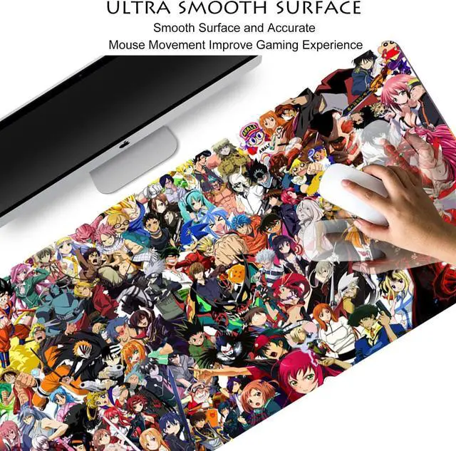 Alt view image 4 of 7 - Extended Large Gaming Mouse Pad, Full Desk Keyboard Mouse Pad, XXL Bigmouse Pad with Anime, Waterproof and Anti-Skid for Office Desk Decor . (35.4×15.75×0.1 inch)