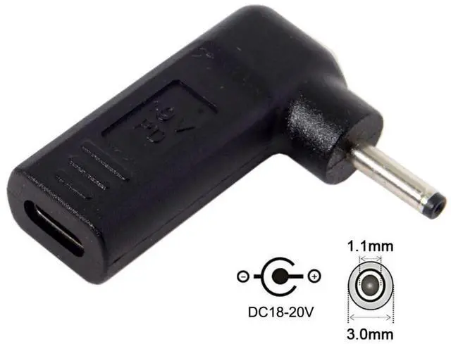 Alt view image 2 of 5 - USB 3.1 Type C USB-C to DC 20V 3.0x1.1mm Adapter Emulator Trigger 90 Degree Angled (3.0x1.1MM)