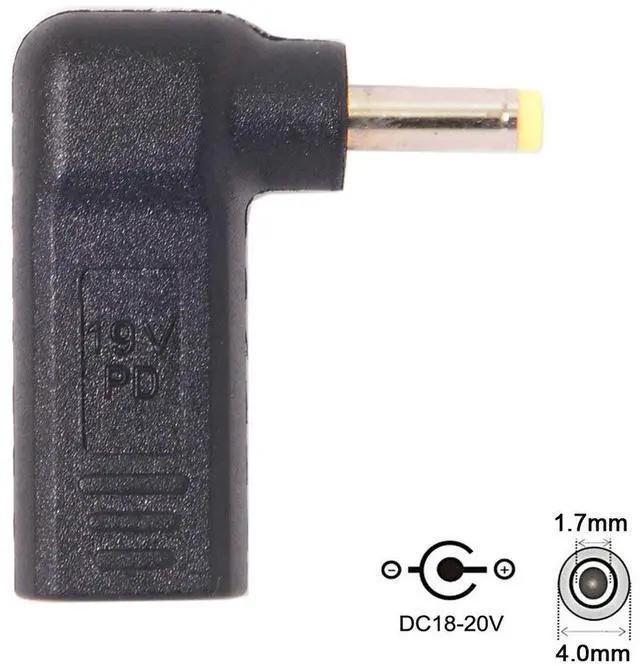 Alt view image 4 of 5 - USB C to DC 4.0x1.7mm PD 65W Emulator Trigger 90 Degree Angled Adapte
