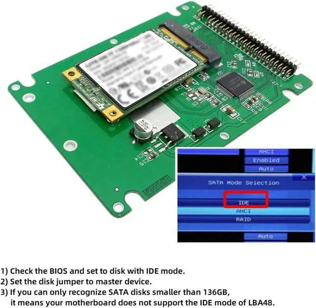Alt view image 2 of 7 - mSATA Mini SATA SSD to IDE 44Pin 2.5 inch Hard Disk Case Enclosure Box White for Laptop
