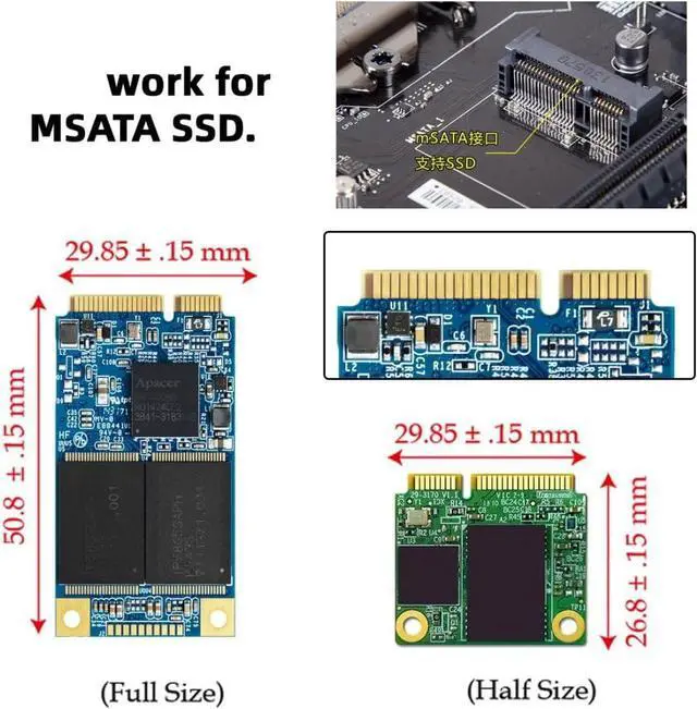 Alt view image 3 of 7 - mSATA Mini SATA SSD to IDE 44Pin 2.5 inch Hard Disk Case Enclosure Box White for Laptop
