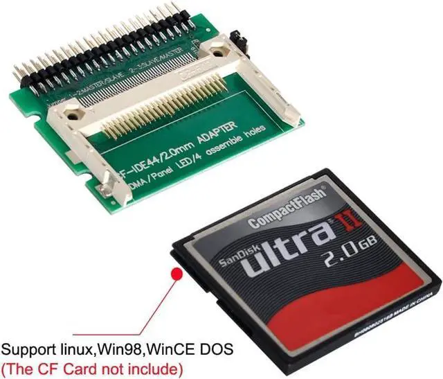 Alt view image 3 of 6 - CF Compact Flash Merory Card to 2.5" 44Pin IDE Hard Disk Drive HDD SSD Adapter for Laptop