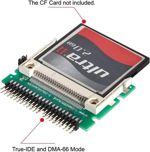 Alt view image 4 of 6 - CF Compact Flash Merory Card to 2.5" 44Pin IDE Hard Disk Drive HDD SSD Adapter for Laptop