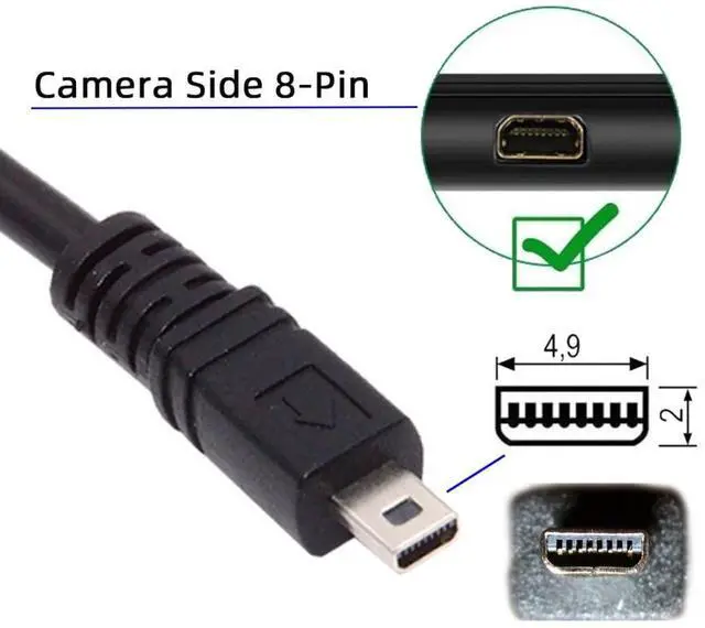 Alt view image 5 of 7 - Nikon UC-E6 USB Cabl, USB C to Mini 8Pin Charging Data Transfer Cable for COOLPIX D5200 D3200 D7200 S2500 S2600 4.92FT/1.5M
