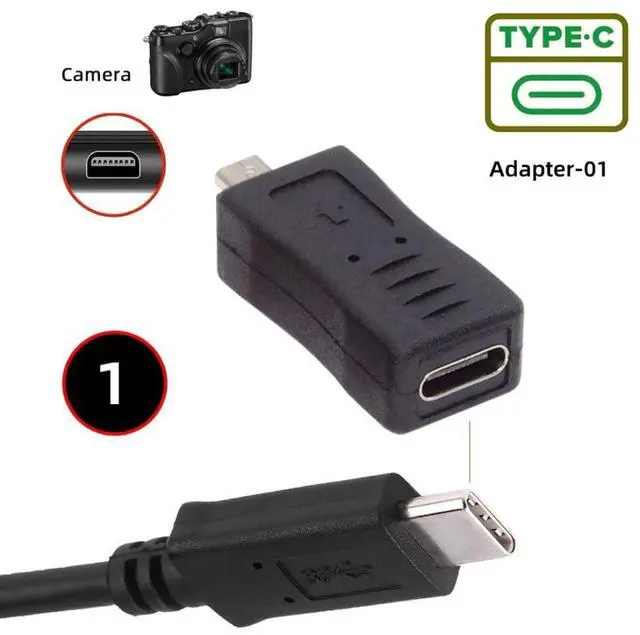 Alt view image 7 of 7 - 3 Pack Mini 8Pin to USB 2.0 Adapter,USB C/Mini USB/Micro USB to Mini 8Pin Data Transfer Charging Converter Adapter