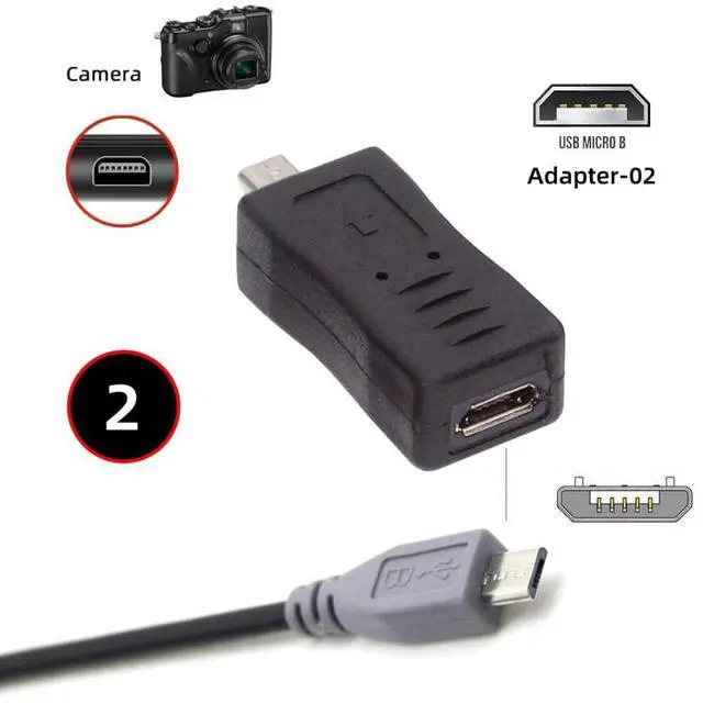 Alt view image 6 of 7 - 3 Pack Mini 8Pin to USB 2.0 Adapter,USB C/Mini USB/Micro USB to Mini 8Pin Data Transfer Charging Converter Adapter